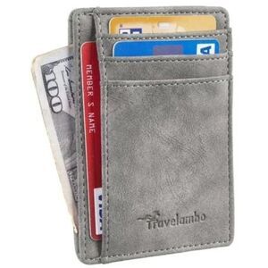 New Minimalist Leather Front Pocket Wallet Light Grey